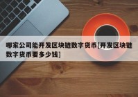 哪家公司能开发区块链数字货币[开发区块链数字货币要多少钱]